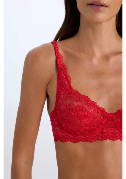 Telli Dantelli Kırmızı Tişört Bra-Fall in Love E2306AX24AU fırsatları