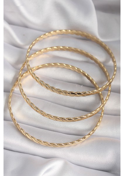 Yeni Xdn Çelik Gold Renk Burma Ajda Model Kadın Bileklik