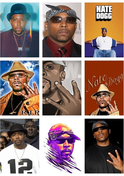 Nate Dogg Fotokart 9 Adet Kesilmiş 8*6 cm Pvc Kaplı Süper Hd Kaliteli Baskılı Fotokart