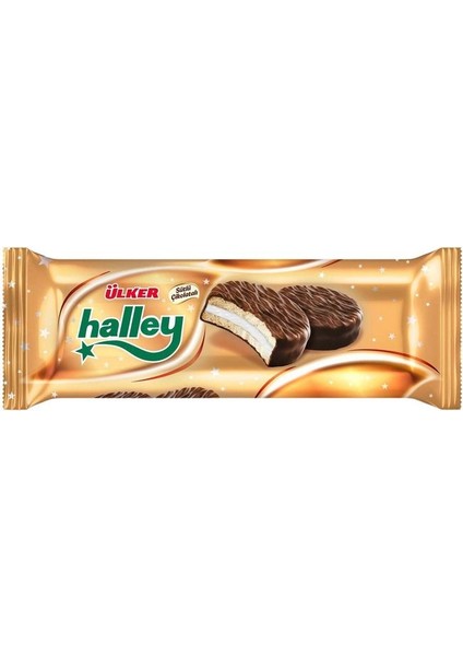 Ülker Halley Çikolata Kaplamalı Sandviç Bisküvi 8'li 240 G