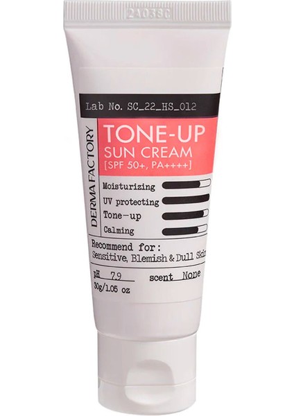 Ton Eşitleyici Pembe Tonlu Vegan Güneş Kremi Derma Factory Tone Up Sun Cream 30 gr