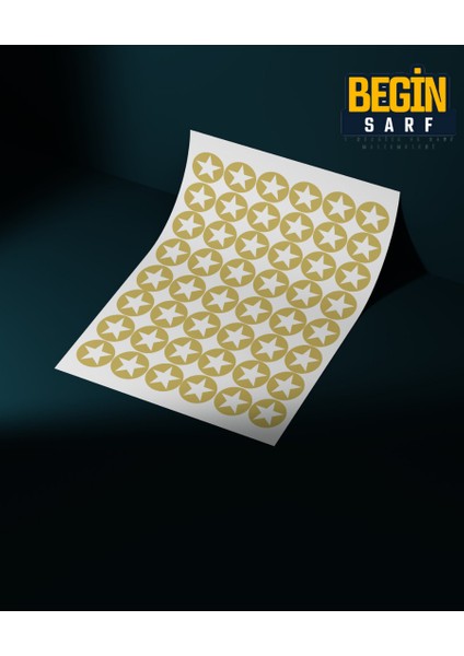 Yıldız Sticker Etiket 3 cm 48 Adet Gold