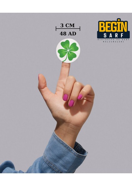 Yıl Başı Hediye Sticker Etiketi 3 cm 48 Adet