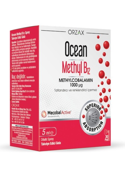 Ocean Methyl B12 1000mcg 10ml & Ocean Methyl B12 500mcg 5ml İkilisi modelleri