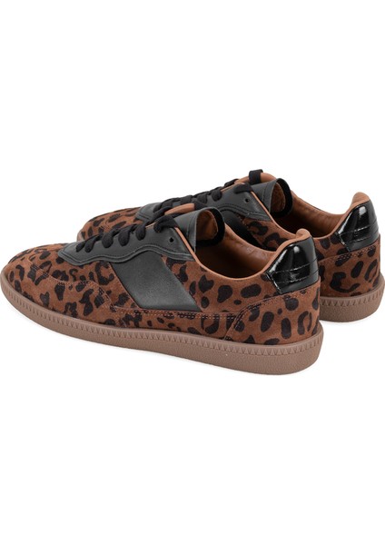 Kevin Leopar Baskılı Kadın Deri Sneaker indirimleri