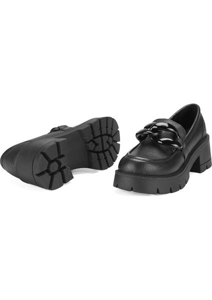 Reilly Siyah Kadın Deri Loafer indirimleri