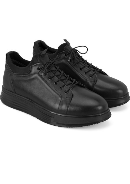 Rowan Siyah Erkek Deri Spor Ayakkabı