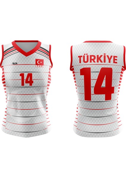 Voleybol Forması Sultan Model - Kişiye Özel Isim ve Numara Yazılabilir, Dijital Baskı Tasarım Tek Üst
