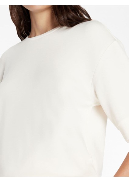 Felpa Bisiklet Yaka Sweatshirt-Pudra Pembe