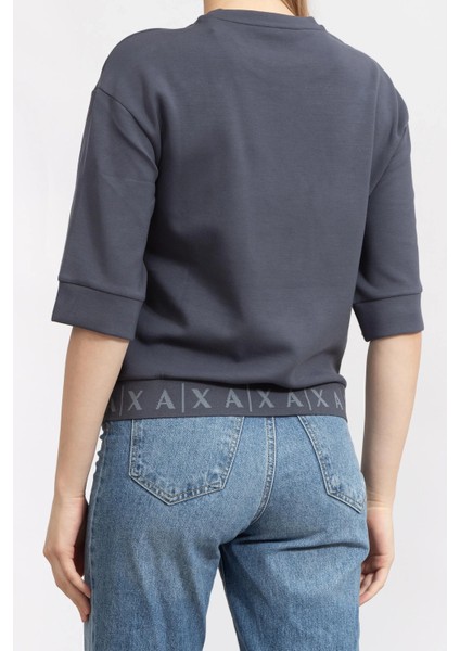 Kadın Bisiklet Yaka Sweatshirt - Antrasit
