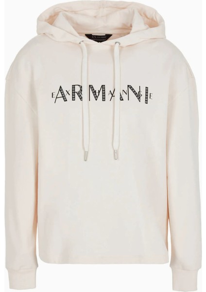 Kadın Kapüşonlu Sweatshirt-Ekru