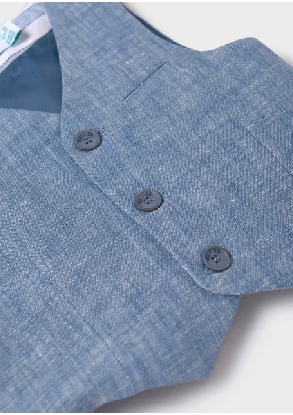 Erkek Çocuk Keten Yelek-Mavi modelleri