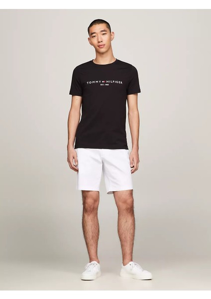 Erkek Core Tommy Logolu T-Shirt - Siyah