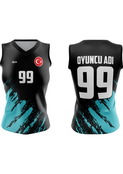 Voleybol Forması Model 717 - Kişiye Özel Isim ve Numara Yazılabilir, Dijital Baskı Tasarım Tek Üst