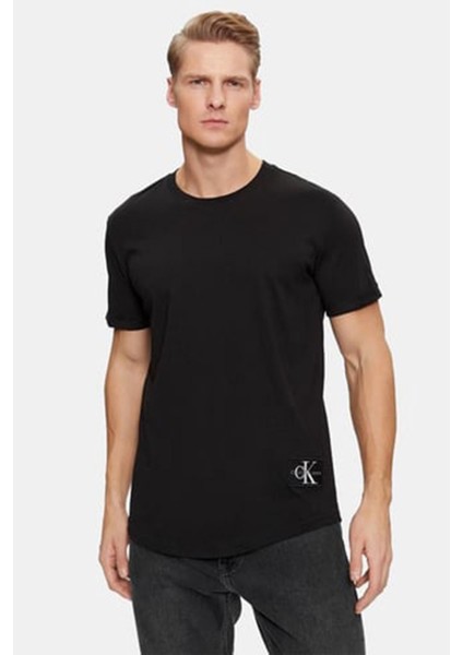 Erkek Calvin Klein Jeans Badge Turn T-Shirt - Siyah
