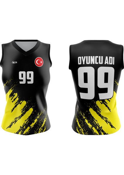 Voleybol Forması Model 717 - Kişiye Özel Isim ve Numara Yazılabilir, Dijital Baskı Tasarım Tek Üst