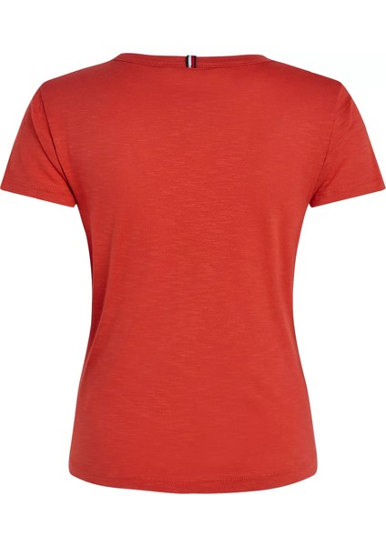 Kadın 1985 Slım Slub C-Nk Ss T-Shirt-Kırmızı fiyatları