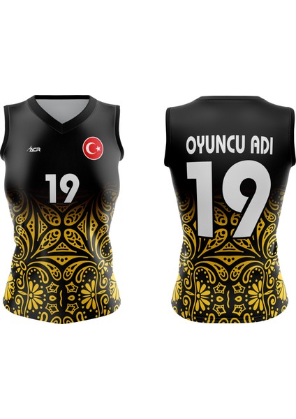 Voleybol Forması Model 720 - Kişiye Özel Isim ve Numara Yazılabilir, Dijital Baskı Tasarım Tek Üst