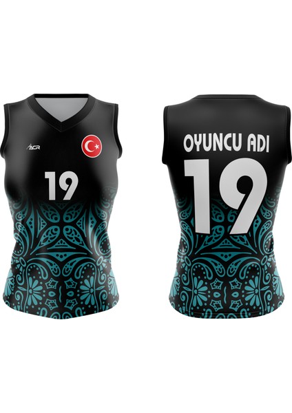 Voleybol Forması Model 720 - Kişiye Özel Isim ve Numara Yazılabilir, Dijital Baskı Tasarım Tek Üst