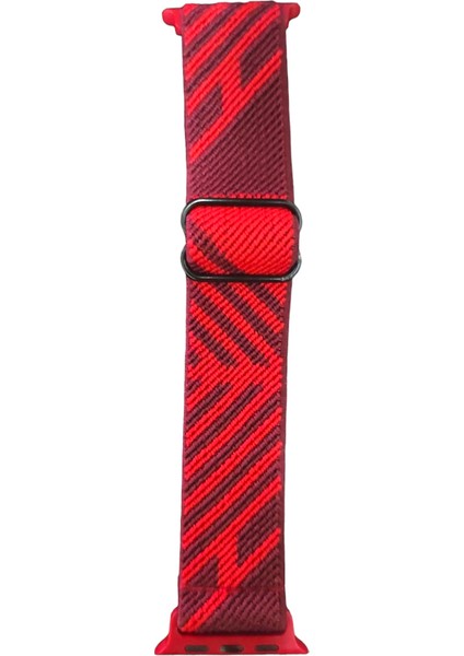 Apple Watch Örgü Tokalı Bant Kordon ( Seri 10 - 42 mm Uyumlu) Kırmızı Siyah fiyatları