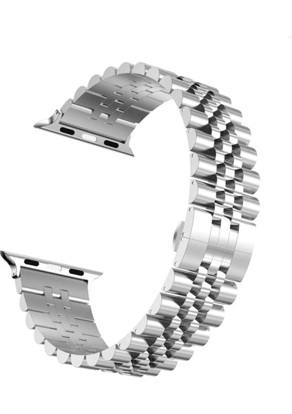 Apple Watch Rolex Stil Paslanmaz Çelik Kordon ( Seri 10 - 46 mm Uyumlu) Gümüş fiyatları