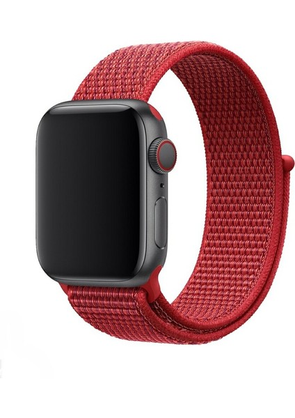 Apple Watch Cırtlı Bant Kordon ( Seri 10 - 42 mm Uyumlu) Kırmızı