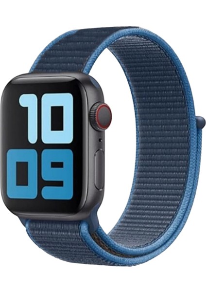 Apple Watch Cırtlı Bant Kordon ( Seri 10 - 42 mm Uyumlu) Mavi Mavi