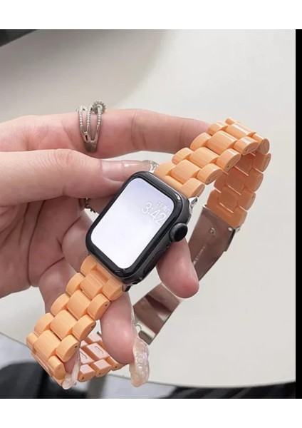 Apple Watch Reçine Kordon ( Seri 10 - 42 mm Uyumlu) Turuncu