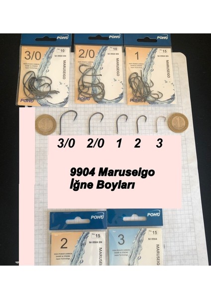 Maruseigo 2/0 Numara 10'lu Paket M-9904 Bn Olta Iğnesi