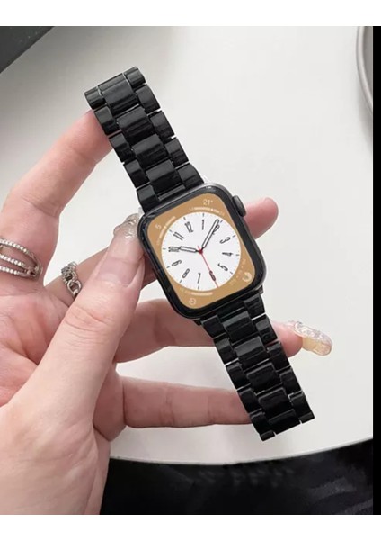 Apple Watch Reçine Kordon ( Seri 10 - 46 mm Uyumlu) Siyah