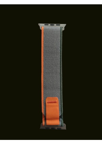 Apple Watch Trail Loop Cırtlı Bant Kordon ( Seri 10 - 42 mm Uyumlu) Gri Turuncu fiyatları