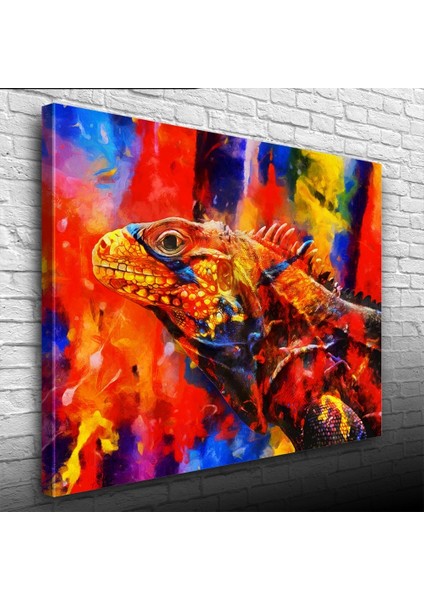 Rengarenk Iguana Kanvas Tablo 50 X 70