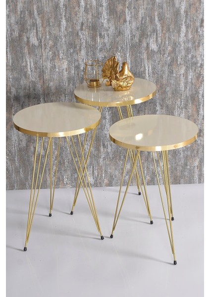Zigon Sehpa Gold Krem