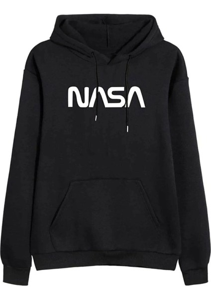 Nasa Baskılı Şardonlu Kapşonlu Sweatshirt