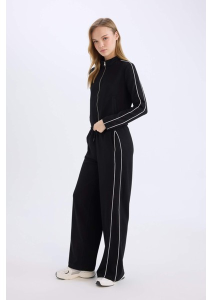 Straight Fit Beli Lastikli Eşofman Altı Uzun Boy Bağcıklı Cepli Düz Paça Modal KUMAŞ D6668AX24WN fiyatları