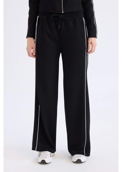 Straight Fit Beli Lastikli Eşofman Altı Uzun Boy Bağcıklı Cepli Düz Paça Modal KUMAŞ D6668AX24WN modelleri