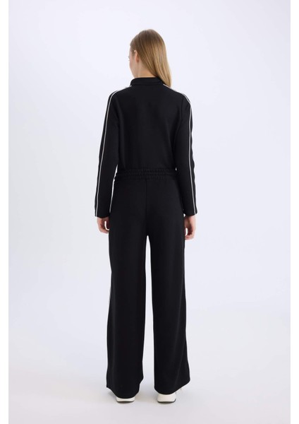 Straight Fit Beli Lastikli Eşofman Altı Uzun Boy Bağcıklı Cepli Düz Paça Modal KUMAŞ D6668AX24WN indirimleri