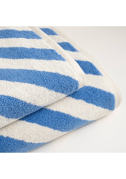 Ornaz İplik Boyalı Verevli Pamuk %100 Pamuk Yüz Havlusu 50x90 Cm Natural - Mavi modelleri