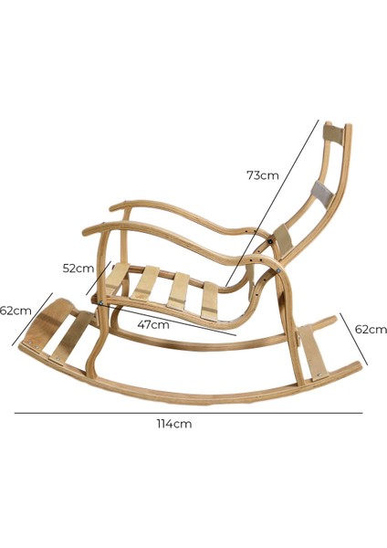 Mosso Ahşap Çift Minderli Sallanan Sandalye