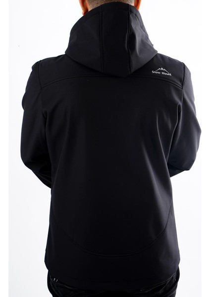 Siyah Renk Trail Softshell Su İtici Rüzgar Geçirmez Kapüşonlu Ceket Mont fiyatları