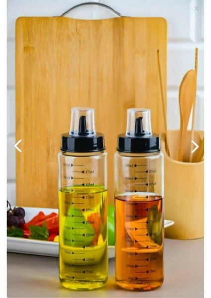 2 Adet Isıya Dayanıklı Cam 500ML Damlatmaz Akıllı Yağlık Yağdanlık