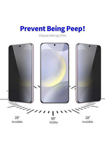 Samsung Galaxy S24 Fe ile Uyumlu Hayalet Privacy Gizlilik Filtreli Tam Kaplayan Cam Ekran Koruyucu