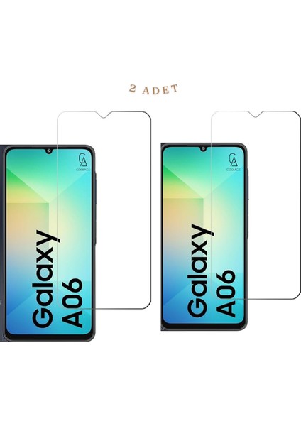 Samsung Galaxy A06 ile Uyumlu Ekran Koruyucu Şeffaf Temperli Kırılmaz Cam Ekran Koruyucu 2 Adet fiyatları
