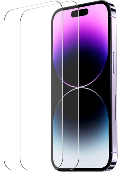 Apple iPhone 16 Pro Max ile Uyumlu Ekran Koruyucu Şeffaf Temperli Kırılmaz Cam Ekran Koruyucu 2 Adet