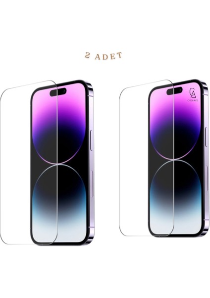 Apple iPhone 16 Pro Max ile Uyumlu Ekran Koruyucu Şeffaf Temperli Kırılmaz Cam Ekran Koruyucu 2 Adet