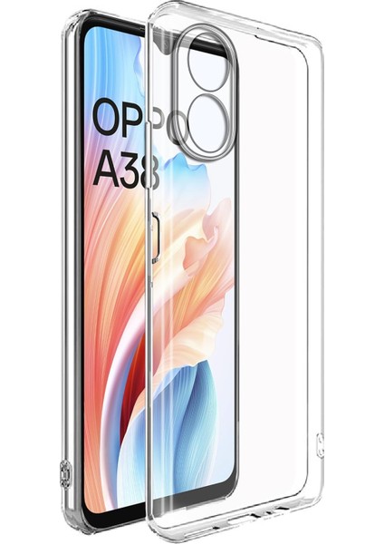 Oppo A38 ile Uyumlu Kılıf Şeffaf Kamera Korumalı Esnek Silikon Telefon Kılıfı Kapak