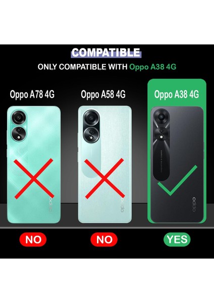 Oppo A38 ile Uyumlu Kılıf Şeffaf Kamera Korumalı Esnek Silikon Telefon Kılıfı Kapak