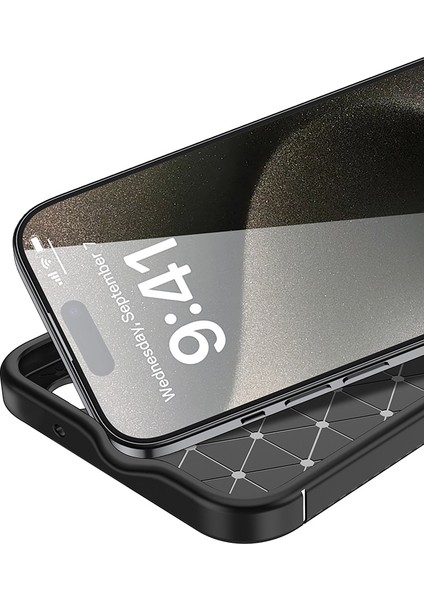 Apple iPhone 16 Pro Uyumlu Kılıf Karbon Tasarım Kamera Korumalı Silikon Telefon Kılıfı Kapak modelleri