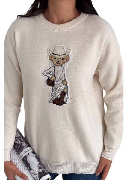 Ayıcıklı Kazak V4 - Kadın Triko Kazak Standart Beden 007 fırsatları