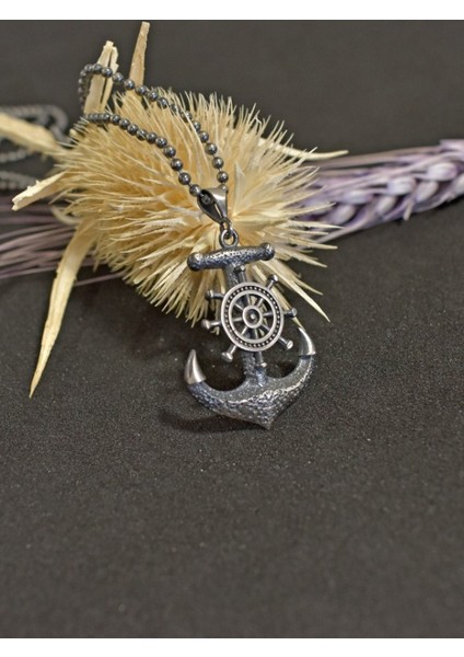 Kaptanın Yolculuğu Denizci Çapa Erkek Gümüş Kolye modelleri